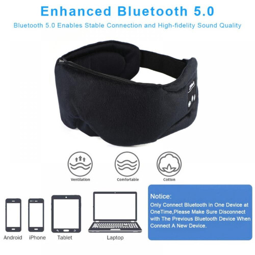 Prettyui Bluetooth 5.0 Søvnmaske-øretelefoner 1