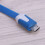 Cabo de carregamento USB plano e resistente para smartphone e tablet, azul. 4