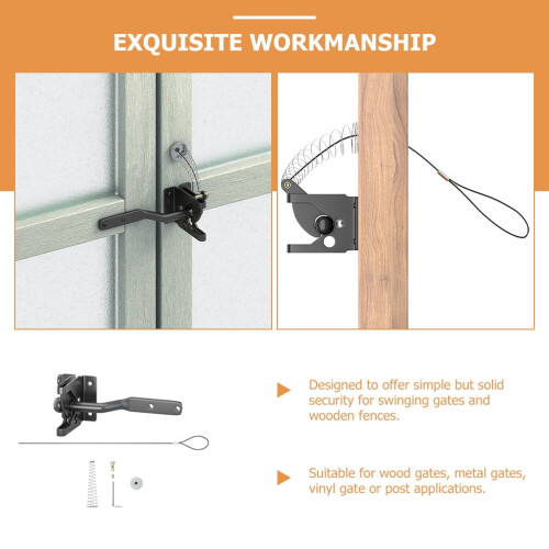 FRCOLOR Self-Locking Gate Latch Heavy Duty 1 Set 1