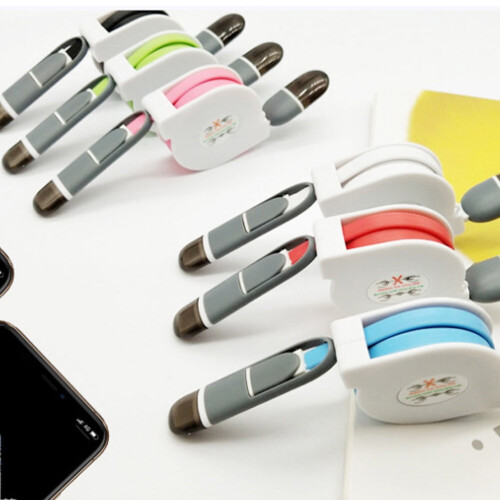 Nabíjací kábel Micro USB a Type-C červený 2