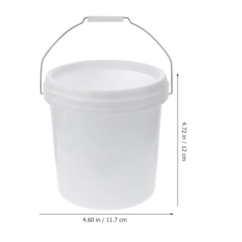 Plastikeimer mit Griff und Deckel, 1 l, 5 Stück 1