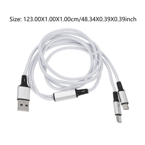 USB-Ladekabel, nylonummantelt, 2-in-1 1