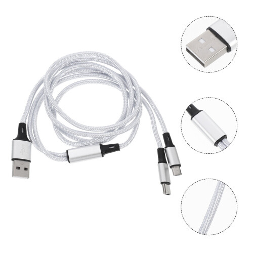 USB-Ladekabel, nylonummantelt, 2-in-1 2