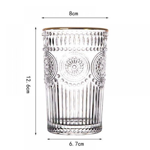 Relief mintás pohár, 300 ml, 4 darabos készlet 1