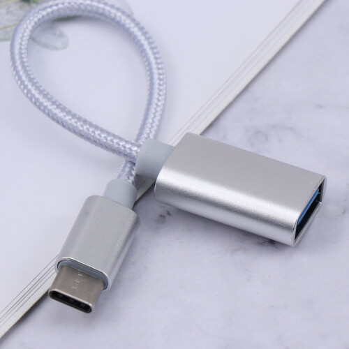 Qianheqian USB-C to USB-A extender cable 1m silver 1