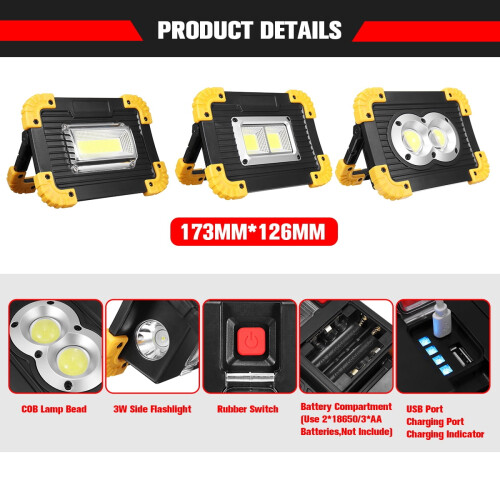 Lampe de travail LED étanche pour tente (1 pièce) 1