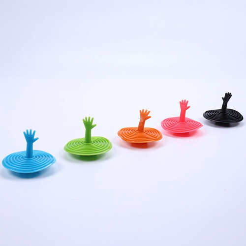 Bouchon d'évier en silicone Eease, forme manuelle, lot de 5 2
