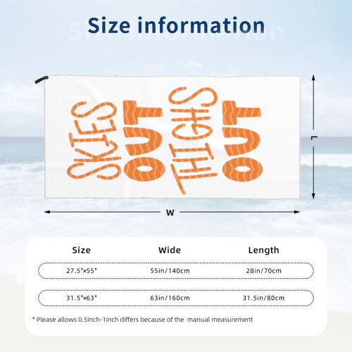 Toalha de praia de microfibra macia com design que deixa a coxa à mostra, 76 x 152 cm (30 x 60 polegadas). 1