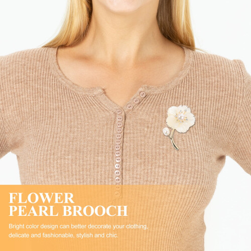 Broche de flor amarillo (1 pieza) 1