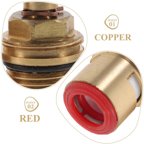 Eease bathroom faucet disc core hot cold2pcs red 2