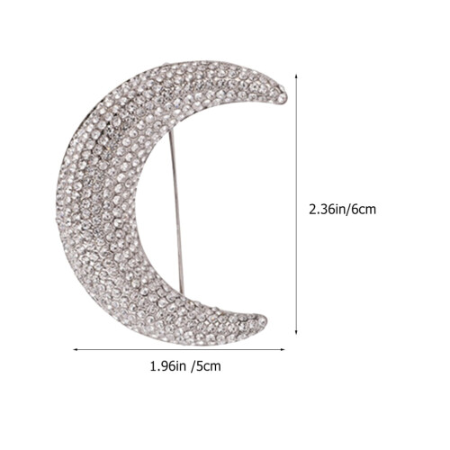 Broche Lua com Strass para Mulheres (1 peça) 1