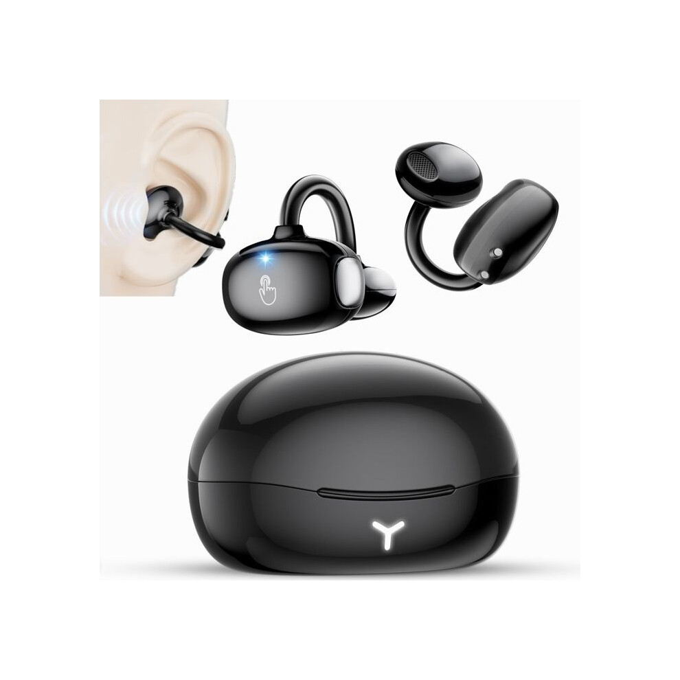 Wireless Clip-On Sport Earphones With Bluetooth 6.0, Hifi Stereo Sound, Ipx7 Waterproof, 60-Hour Battery Life, Touch Controls, Translation F 6083684412288