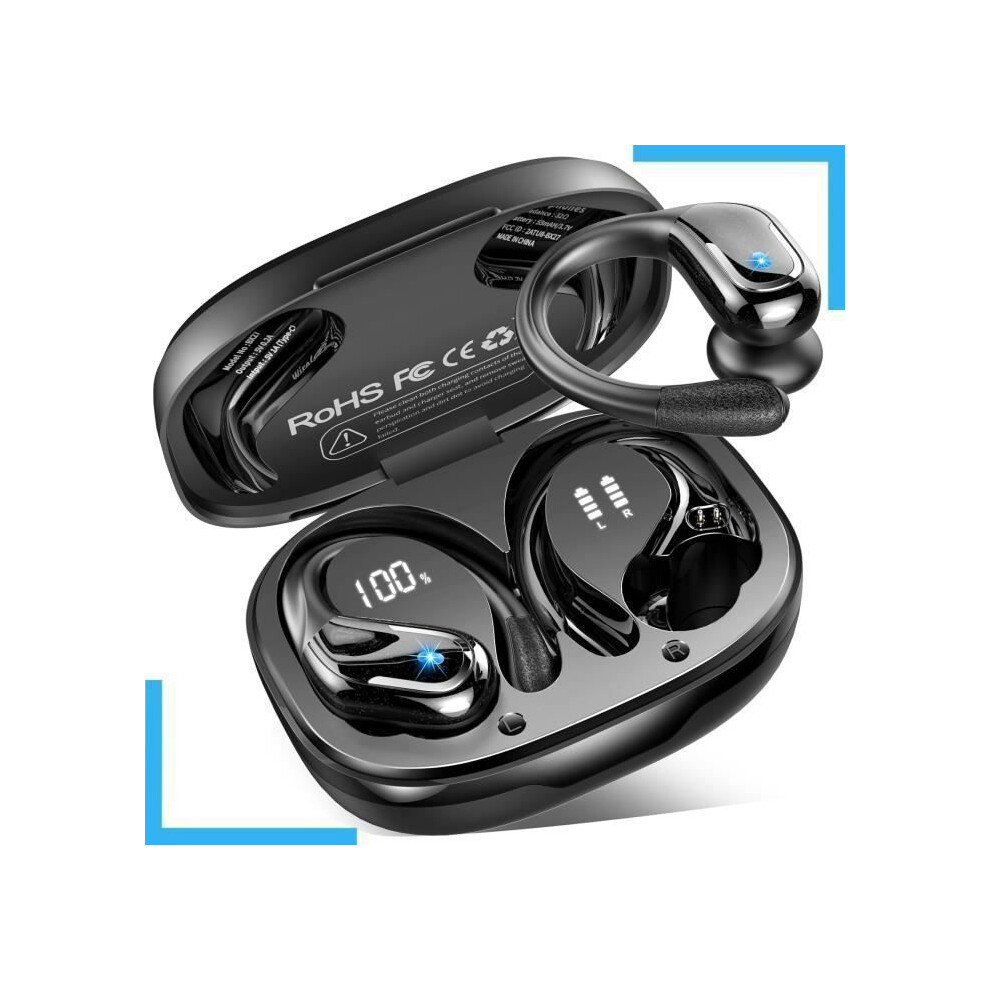 Wireless Sport Earbuds, Ipx7 Waterproof, 75H Playtime, Bluetooth 5.4, Anc, 3D Hifi Stereo Sound, Noise Reduction Microphone 6083684412271