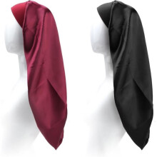 Satin-Haube für Haare, 2 Stück, Schwarz und Rot, Haarpflege, hoher Tragekomfort für Schlaf und Schutz
