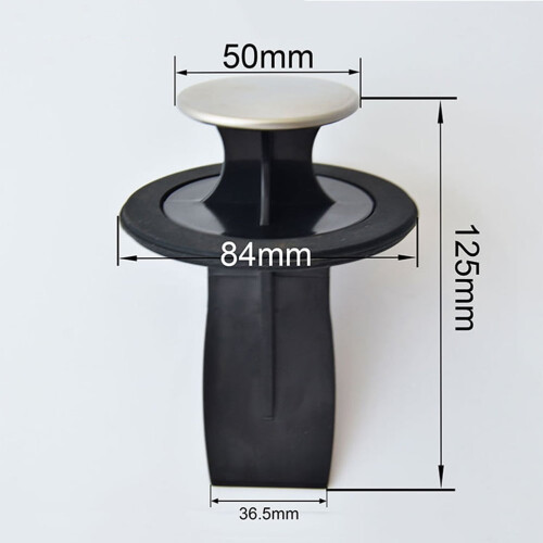 Lavuaarin siivilätulppa 78-80mm musta 1kpl 1