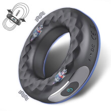 Massage Ring with Stimulation, 10 Vibration Modes, Delay Start, Flexible Silicone for Relaxation and Intimate Massage