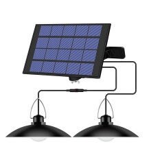 Walmeck solar pendant lamp dual head waterproof
