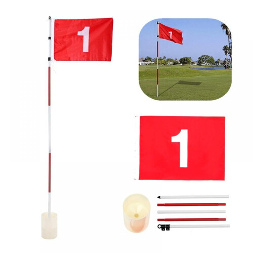 Golf flagsticks with flags for practice holes 2