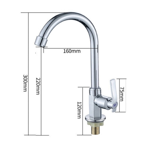 Robinet d'évier de cuisine en laiton à poignée unique pour eau froide 1