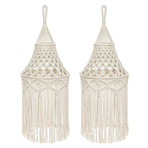 Macrame Lamp Shade Hanging Pendant Cover 2 Pack