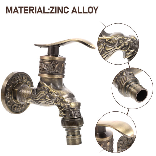 Wall Mount Kitchen Faucet Antique Finish Single Handle 2