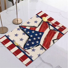 Ycandiee USA place mats antique wood look 4th of July blue