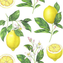 Lemon-pattern napkins 33x33 cm 20-pack