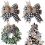 Christmas Plaid Burlap Bows Black White 2 pcs 1