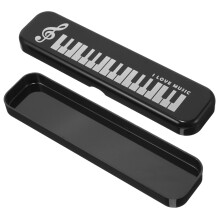 Piano Keyboard Pencil Case Black Plastic Storage Box