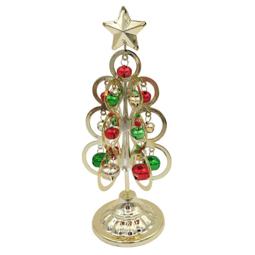 Mini Christmas Tree Wrought Iron Gold Home Decoration