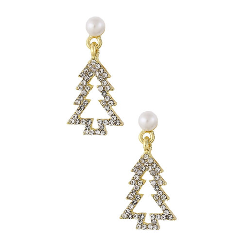 Sterling Silver Christmas Tree Ear Studs 1 Pair