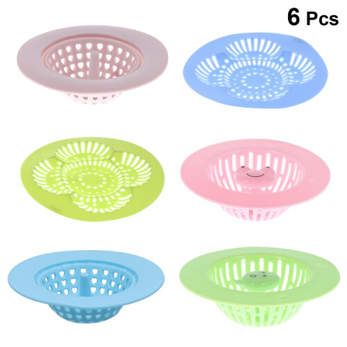 Filtro de pia de silicone para coletar cabelos (6 peças) 2
