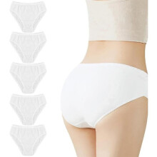 Einweg-Baumwollslips für Damen, 5er-Pack, Umstandsslips für Schwangerschaft, Geburt, Reisen und Massage, weich und bequem
