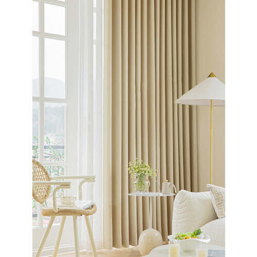 Blackout curtain polyester pleated thermal insulated 1