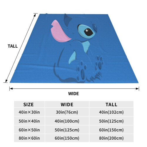 Couverture en flanelle Lilo et Stitch 127 cm x 102 cm 2