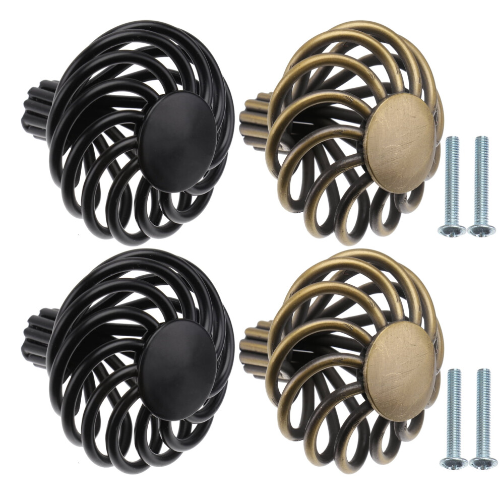 Bronze Cabinet Knob Vintage Style 4 Pieces 928028789113