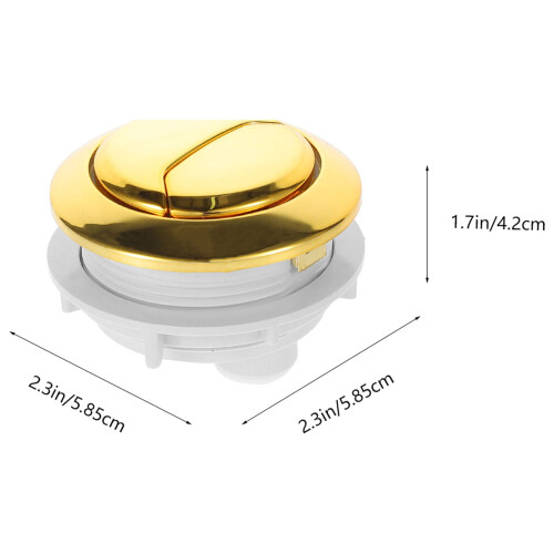 Toilet Flush Button Brushed Gold Round 2-Button 1