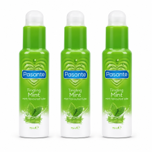 3 x Pasante Tingling Mint Flavoured Lube 75 ml Water Based Long Expiry Discreet