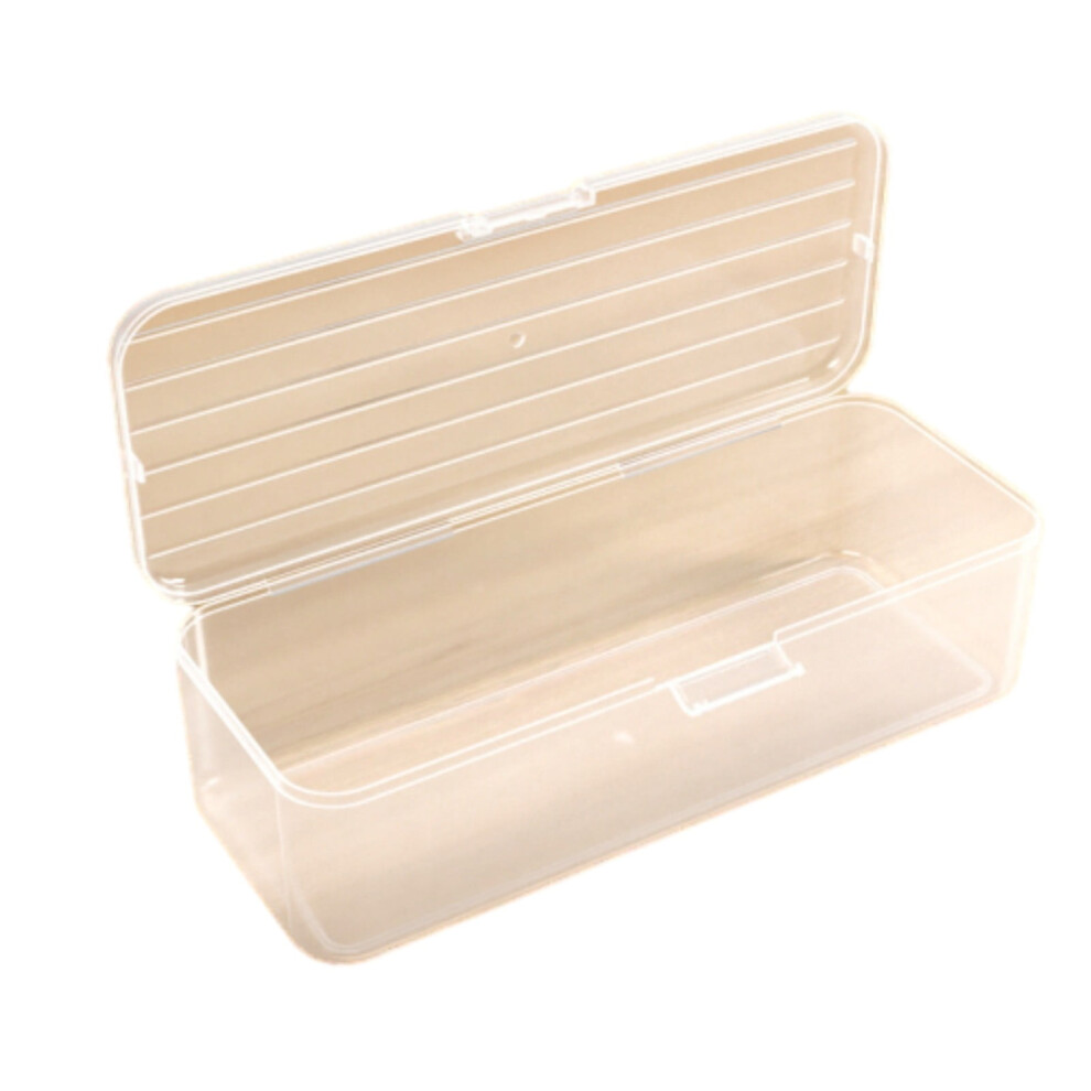 Clear plastic pencil box stackable extra large