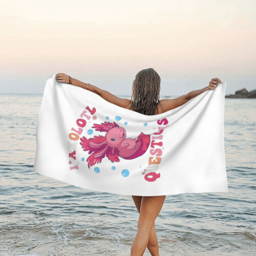 Toalha de praia Axolotl em microfibra macia, 76 x 152 cm (30 x 60 polegadas). 2