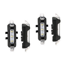 2 τεμάχια αδιάβροχο επαναφορτιζόμενο USB 4 λειτουργιών υψηλής φωτεινότητας πίσω