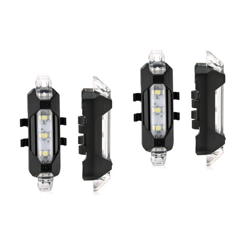2 τεμάχια αδιάβροχο επαναφορτιζόμενο USB 4 λειτουργιών υψηλής φωτεινότητας πίσω