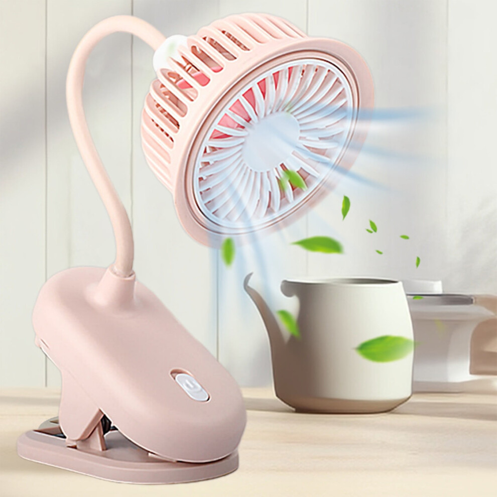 Small Usb-Rechargeable Clip Fan For Desk Use 928028794421