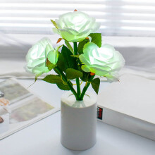 LED nočné svetlo do spálne, stolová lampa so simulovanou kyticou,