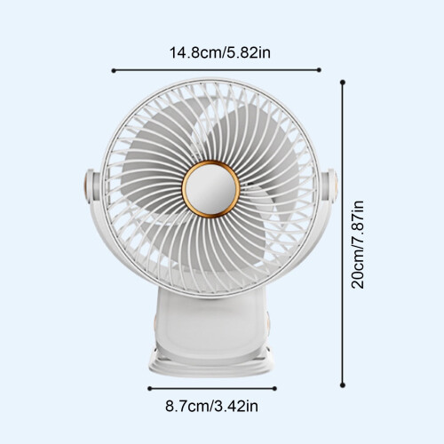 Kayannuo USB-klipsventilator hvid lydløs bordventilator 1 enhed 2