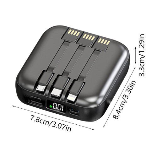Specchio di bellezza portatile con alimentatore, 3 cavi e batteria. 2