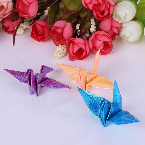 Iridescent Origami Paper Cranes 100 pcs 2