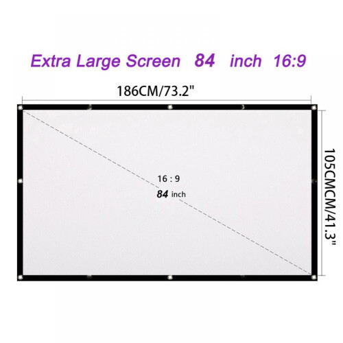 84 inch 16:9 draagbaar projectiescherm, dubbelzijdig 1