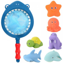 Bath Floating Animal Toys with Net Set for Babies and
