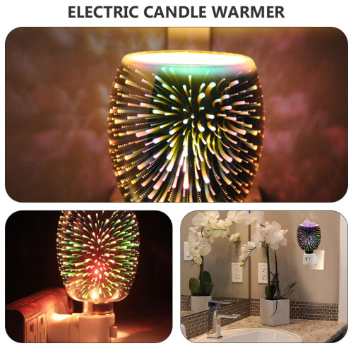 3D wax aroma diffuser glass candle fragrance warmer 2